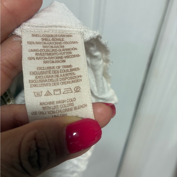 Free People Women Dress Size XS Extra Small Ivory Tan Floral Long Sleeve‎ Tassel - Picture 6 of 12